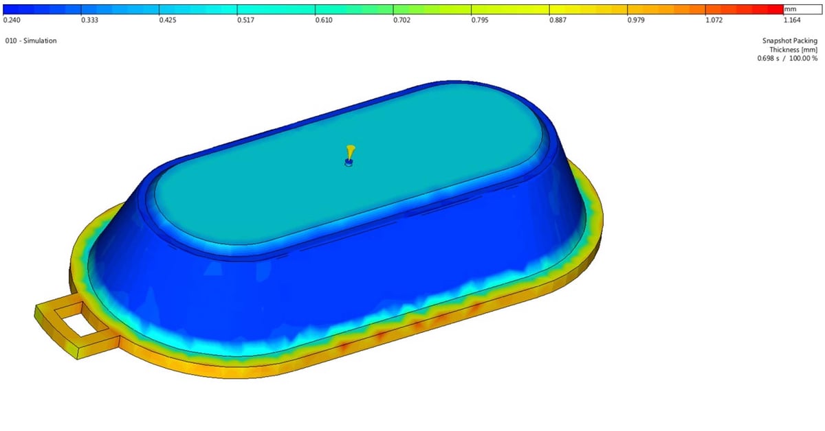 CADMOULD Injection Compression results: Thickness [mm]
