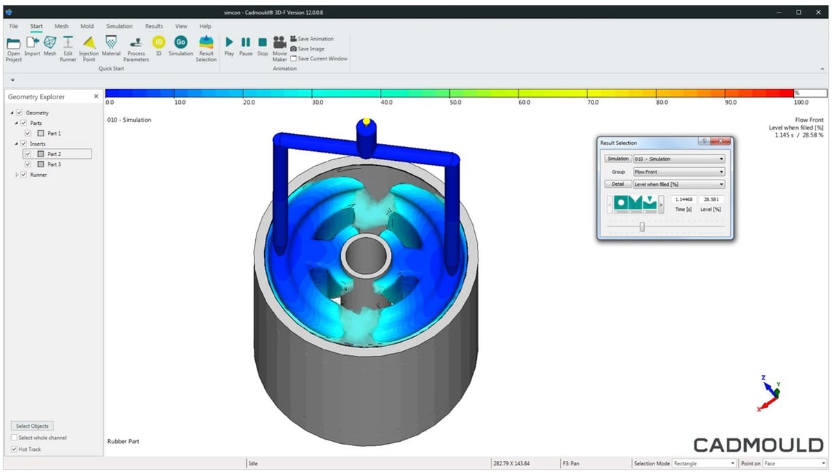 CADMOULD Rubber enables you to simulate elastomer injection molding